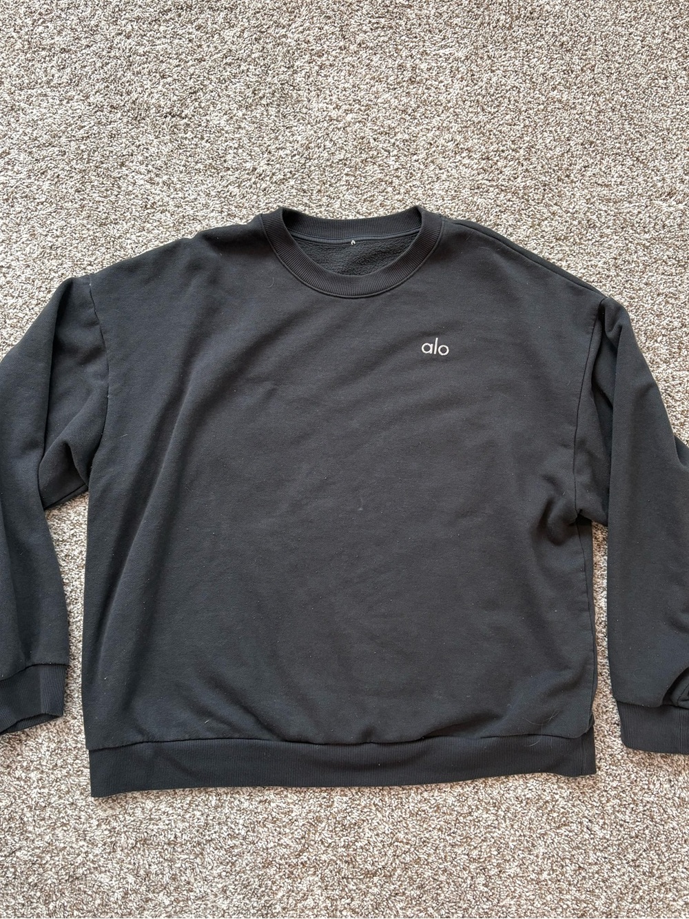 ALO Yoga Accolade Crew Neck Washed Vintage Black Size L/XL unisex
